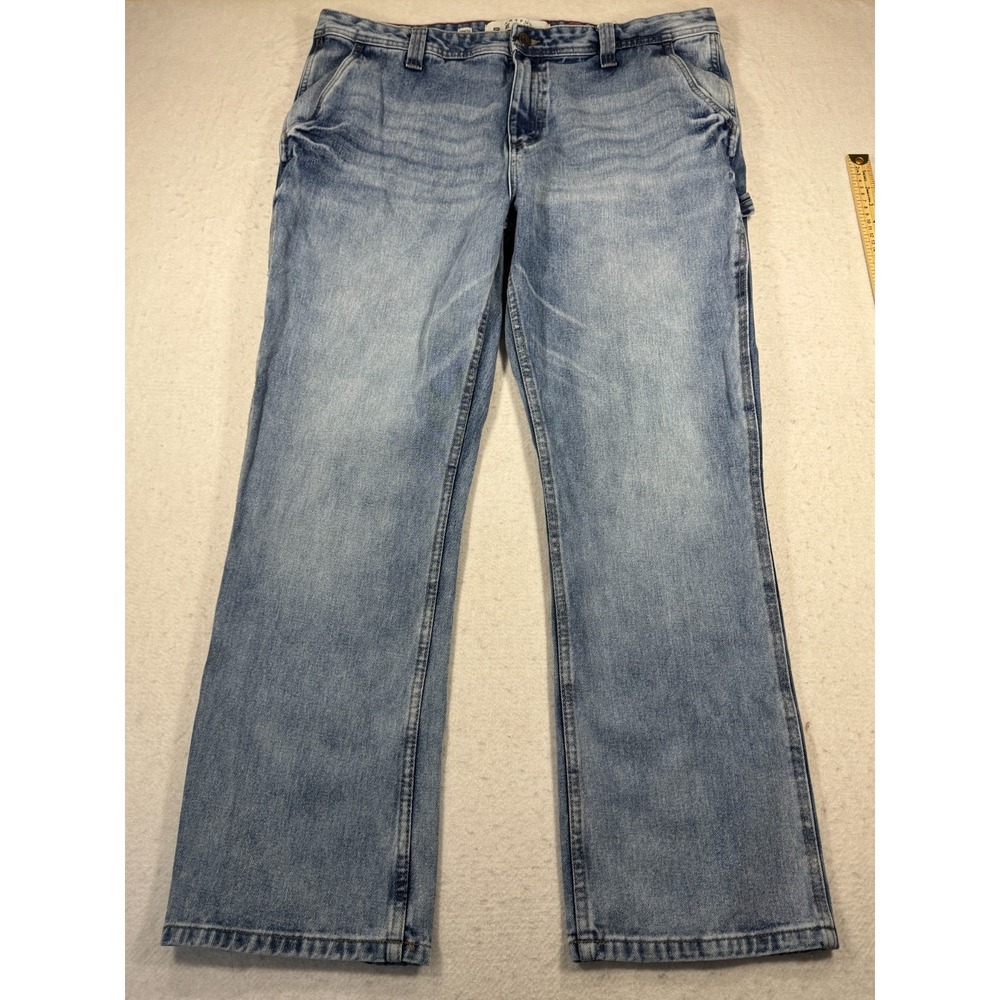 Artful‎ Rebel Carpenter Jeans Mens 38x32 Blue Whiskered Denim Cotton Mid Rise